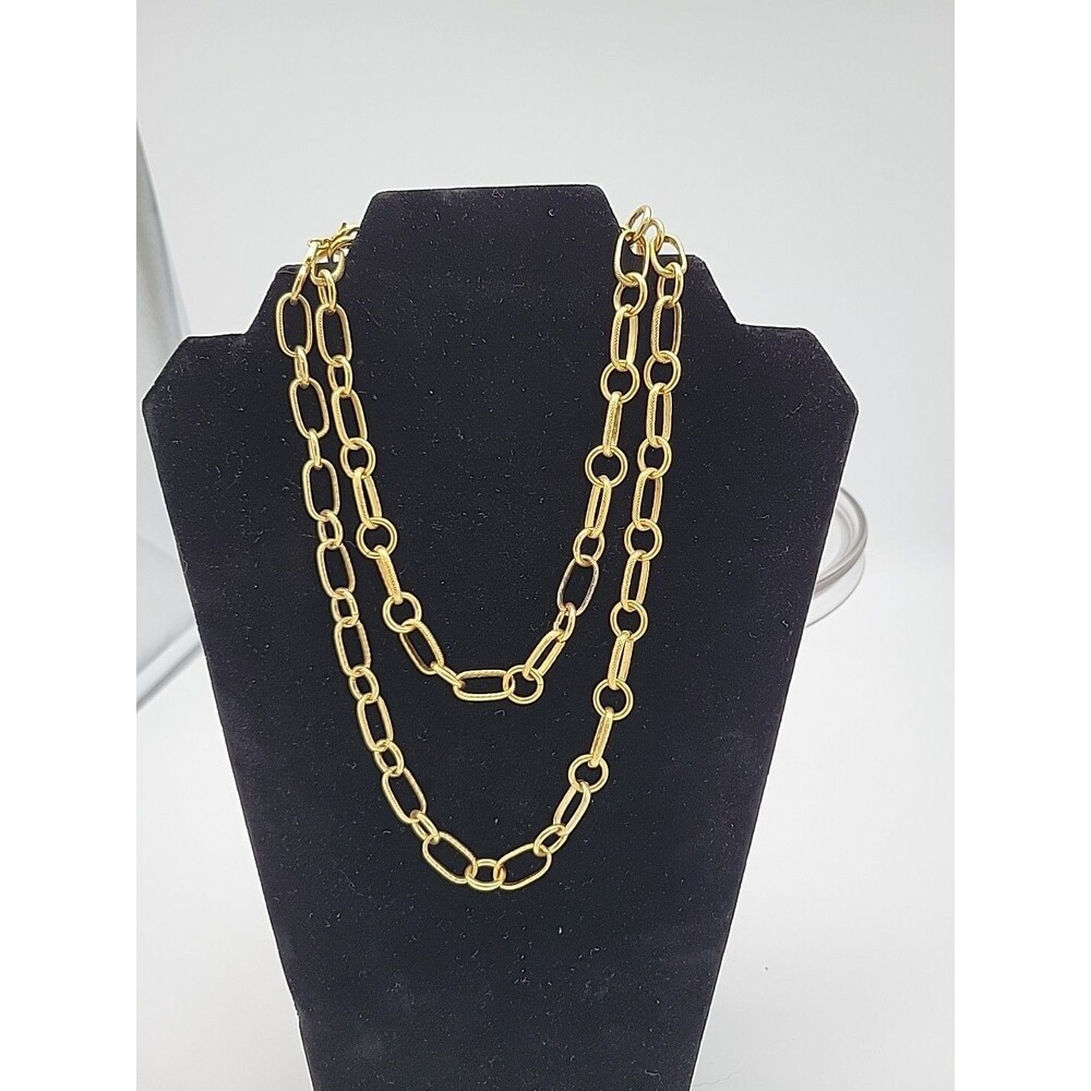 MILOR Necklace Stainless Steel Chain Gold Tone. Made In Italy. 10630 Long Signed